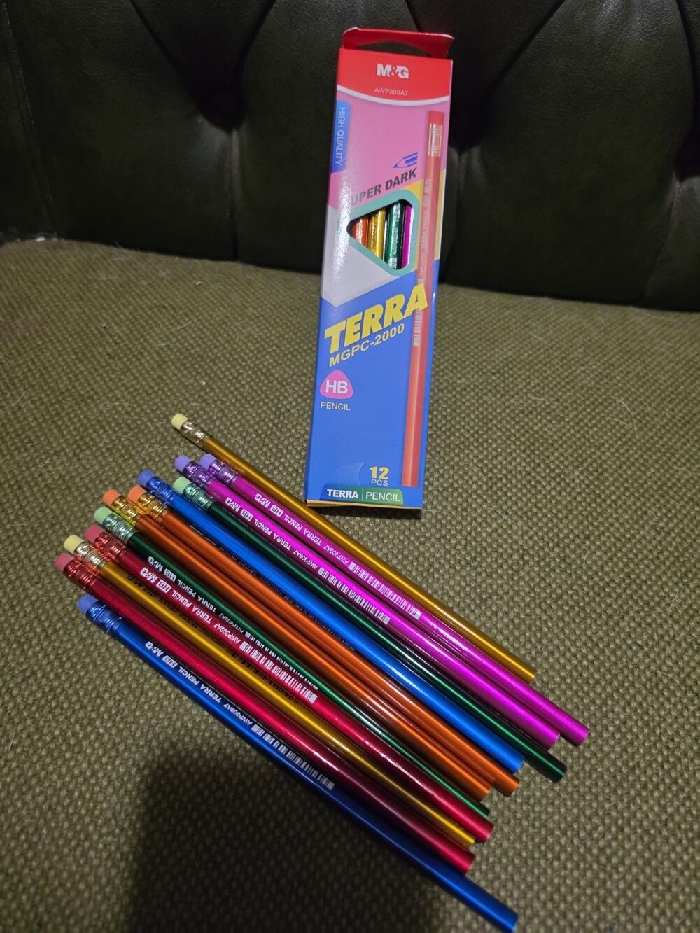 Set of 24 Triangular Shaped Pencils various colors metallic tone NIB (2 pkgs/12)